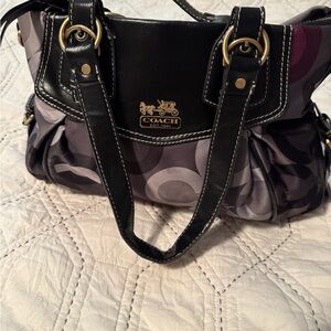 Coach Black and Purple Shoulder Bag